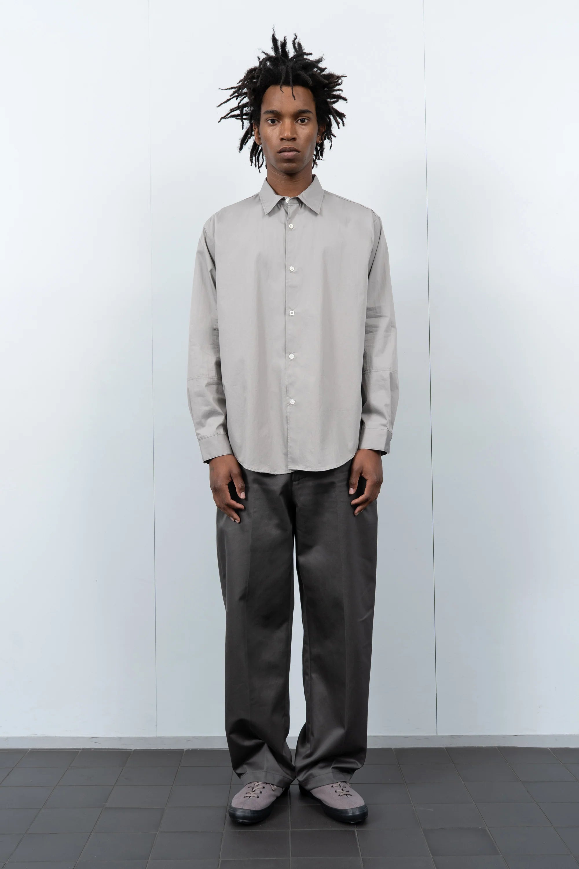 LADY WHITE CO - PANTALON EN TWILL ÉTAIN - LE LABO STORE