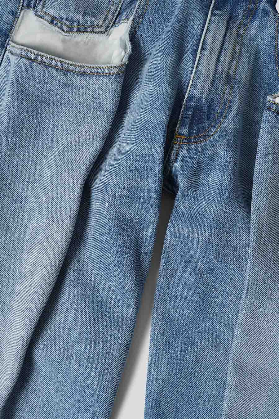 Maison Margiela - JEAN DROIT À POCHES CONTRASTÉES BLEU - LE LABO STORE