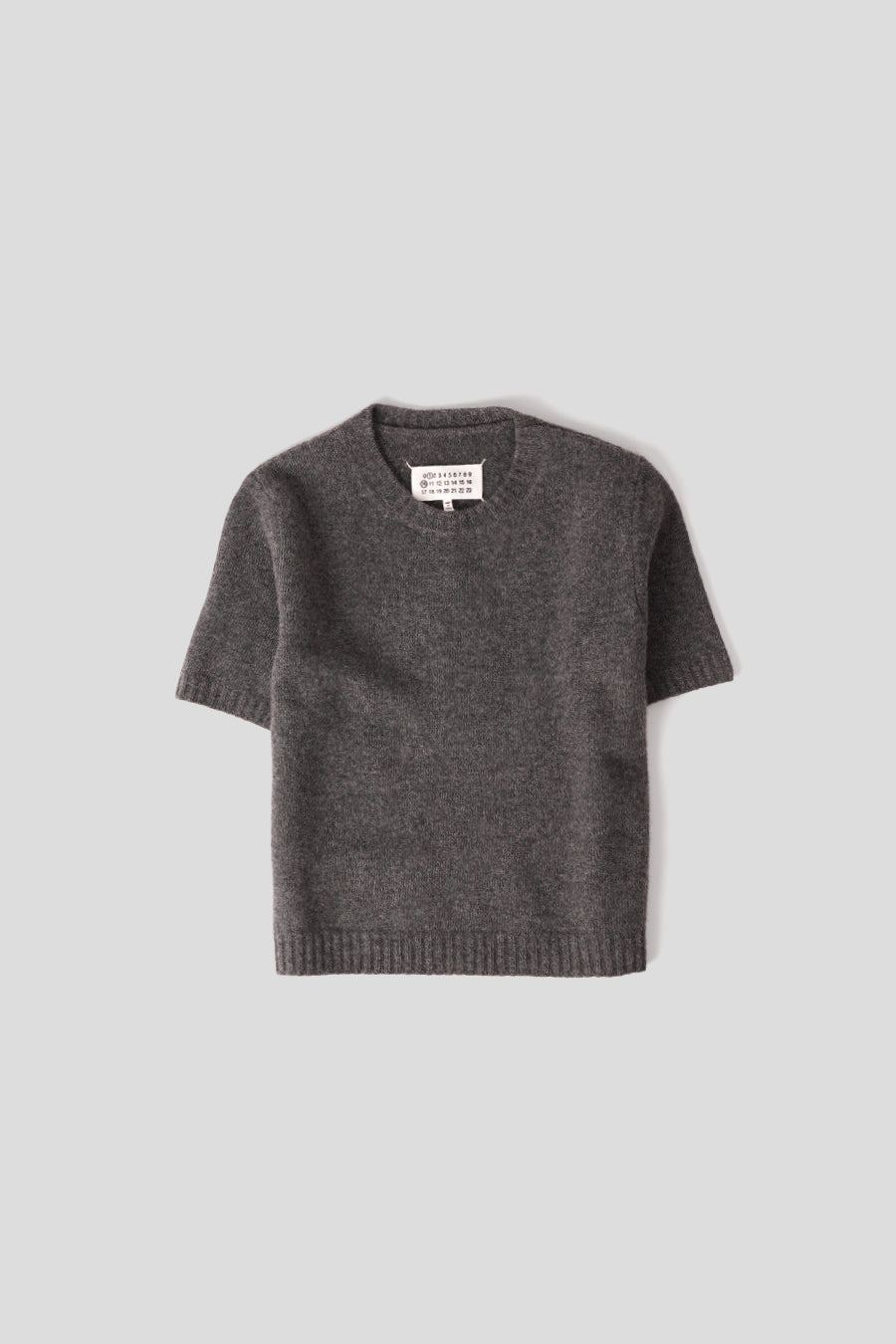 Maison Margiela - PULL MANCHES COURTES COL ROND EN LAINE GRIS - LE LABO STORE