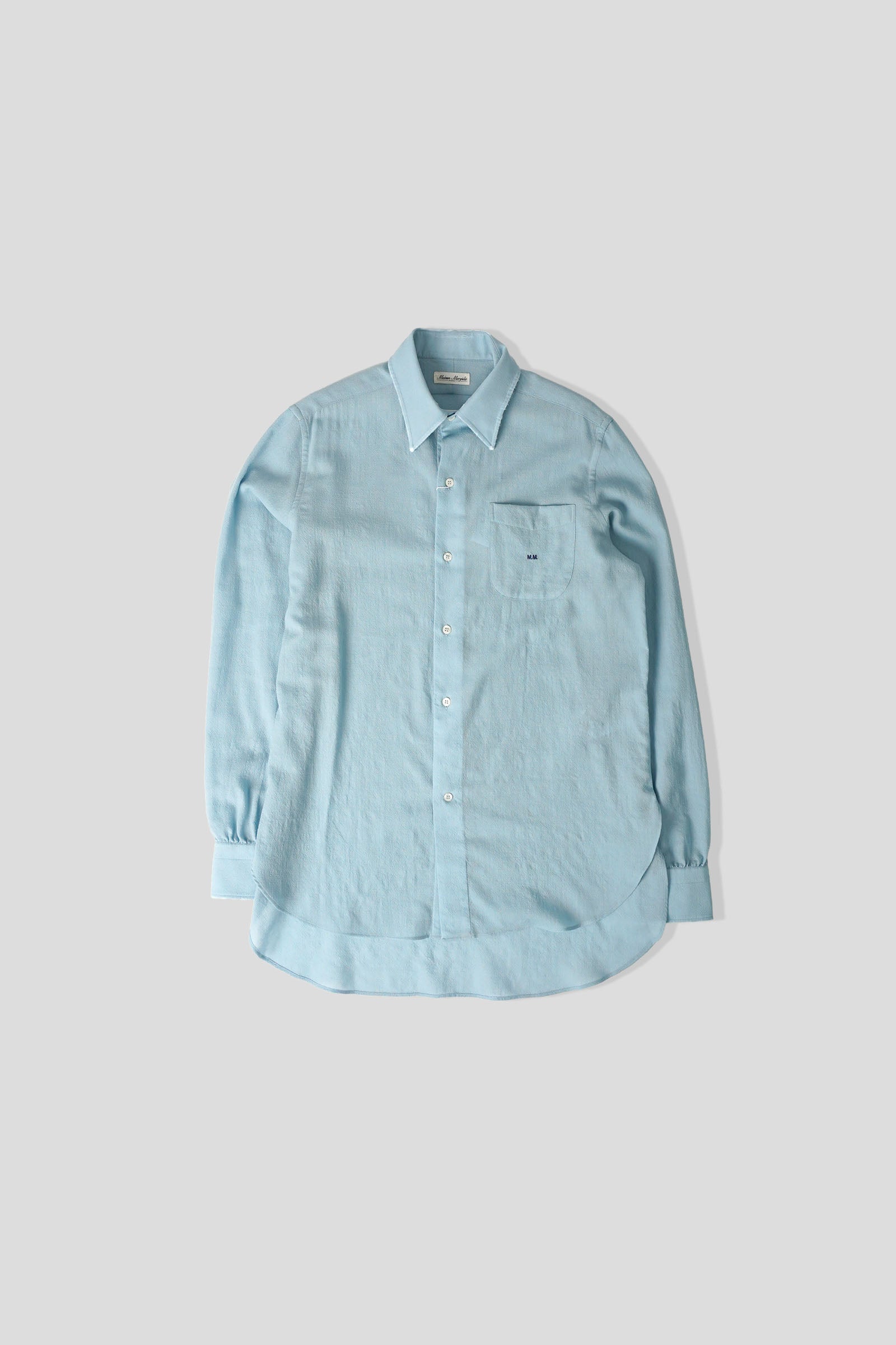 Maison Margiela - CHEMISE À MANCHES LONGUES EN LAINE VIERGE BLEU CIEL - LE LABO STORE