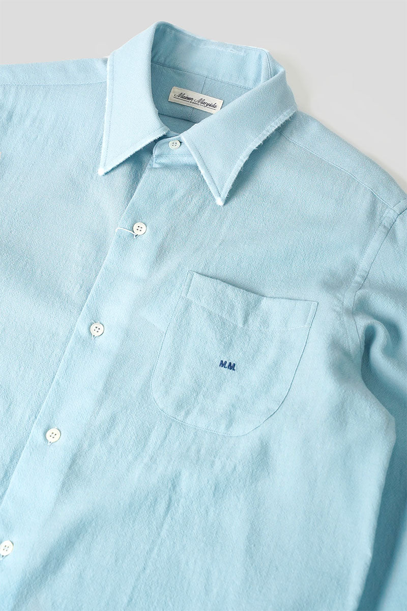 Maison Margiela - CHEMISE À MANCHES LONGUES EN LAINE VIERGE BLEU CIEL - LE LABO STORE