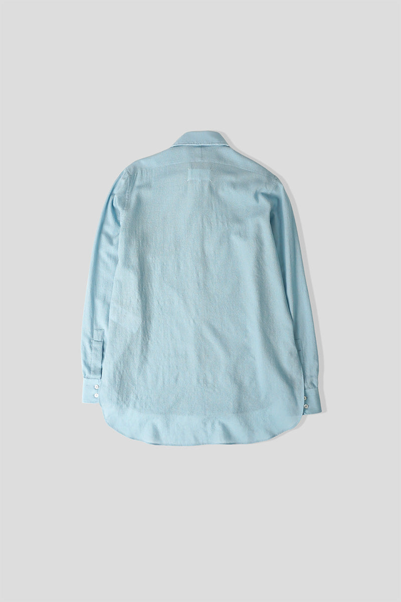Maison Margiela - SKY BLUE VIRGIN WOOL LONG-SLEEVED SHIRT - LE LABO STORE