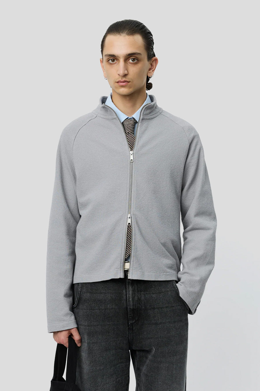 mfpen - GREY LEISURE ZIP UP CARDIGAN - LE LABO STORE