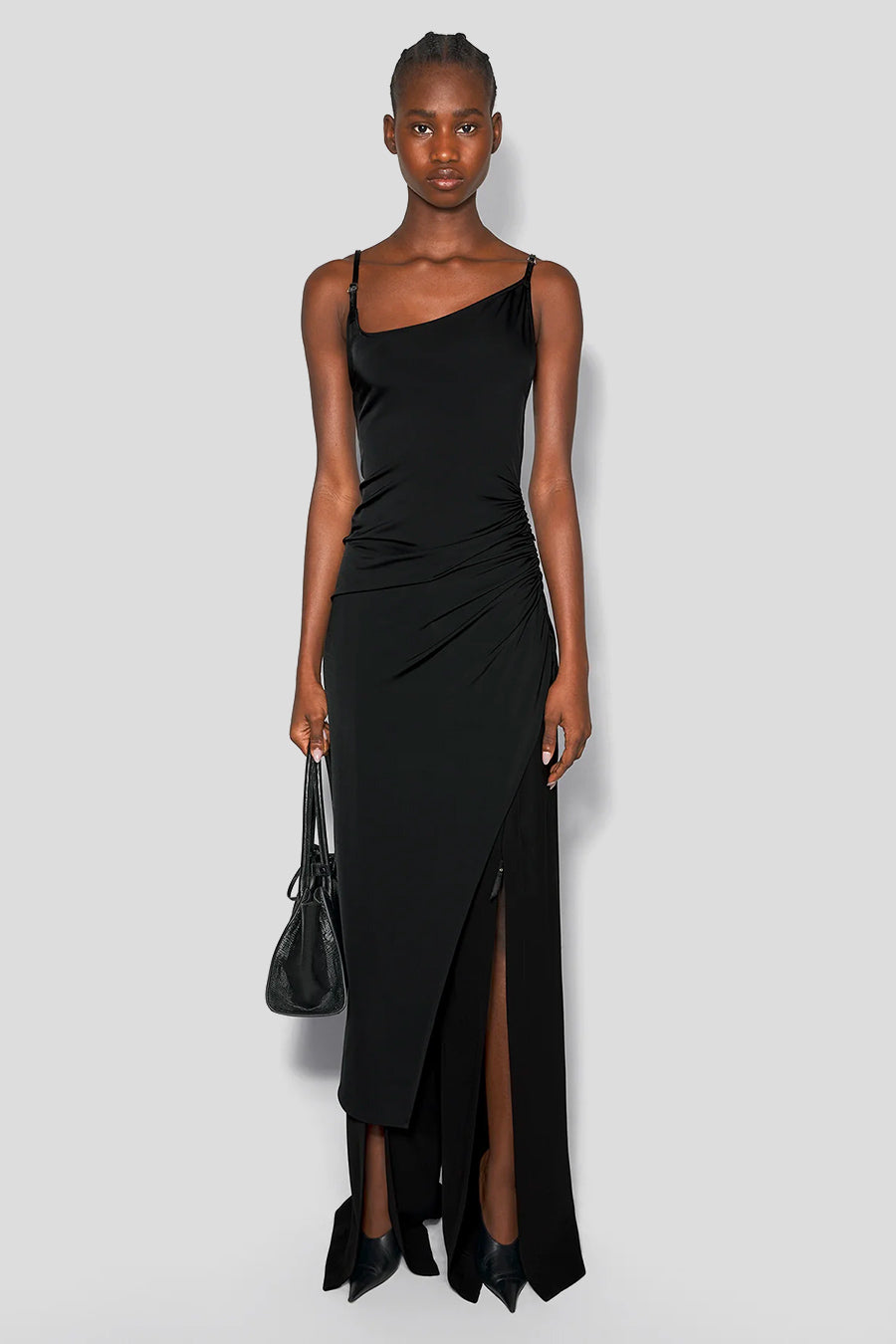 MUGLER - BLACK ASYMETRICAL BUCKLED STRAP DRESS LE LABO STORE MUGLER - BLACK ASYMETRICAL BUCKLED STRAP DRESS LE LABO STORE
