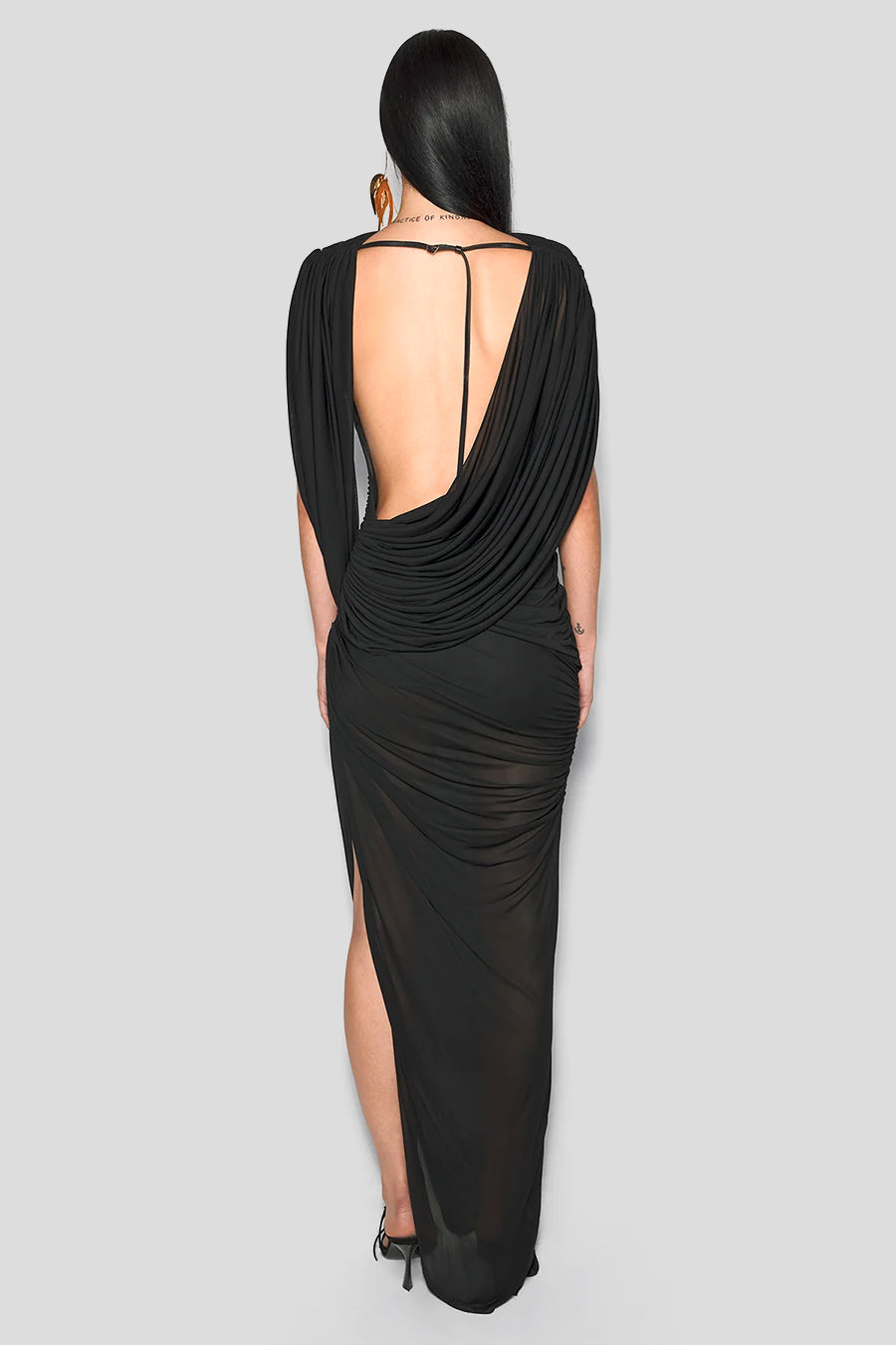 MUGLER - BLACK DRAPED BACKLESS GOWN DRESS LE LABO STORE MUGLER - BLACK DRAPED BACKLESS GOWN DRESS LE LABO STORE