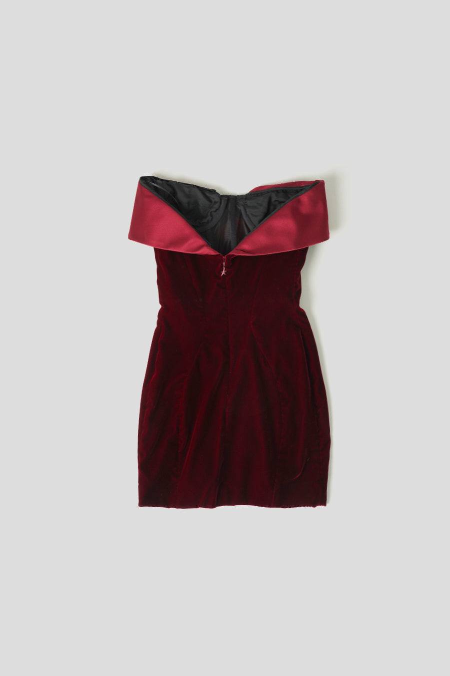 MUGLER - BURGUNDY VELVET AND SATIN MINI DRESS LE LABO STORE MUGLER - BURGUNDY VELVET AND SATIN MINI DRESS LE LABO STORE