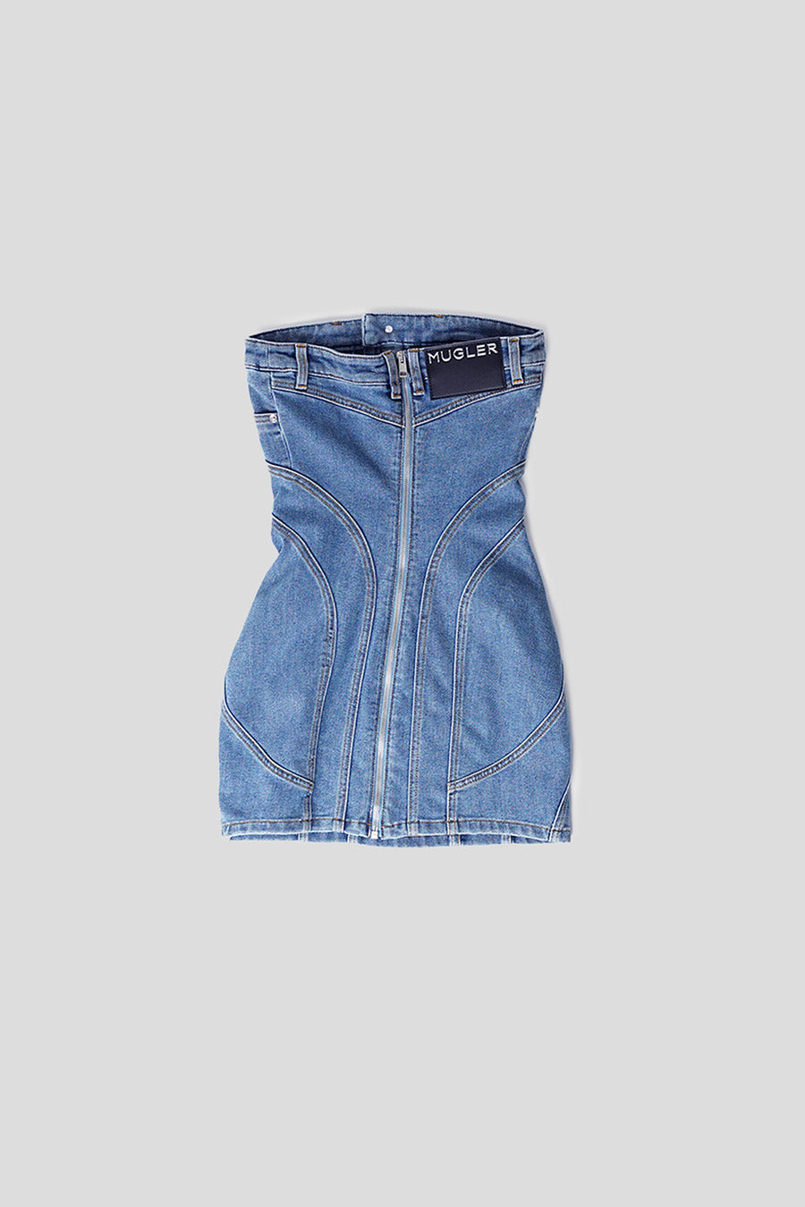 mugler dress denim MUGLER