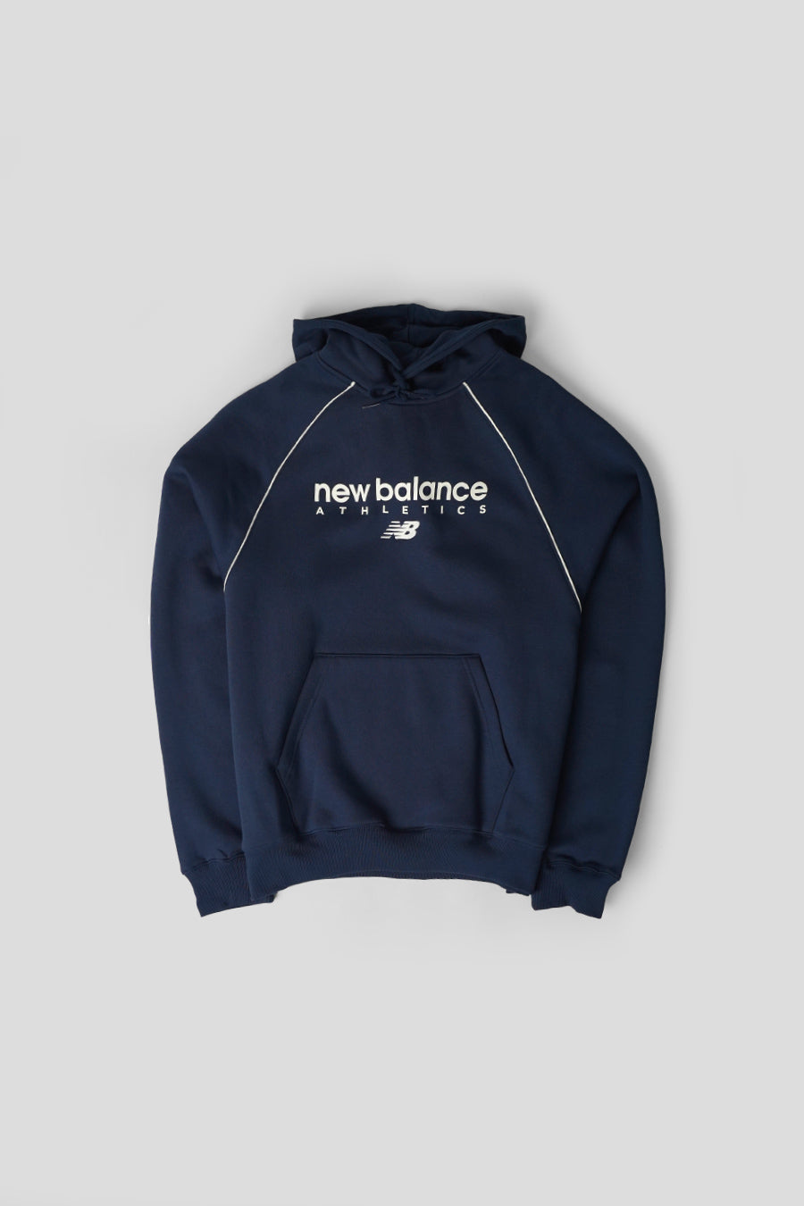 NEW BALANCE - NAVY TRACKSIDE FLEECE HOODIE - LE LABO STORE