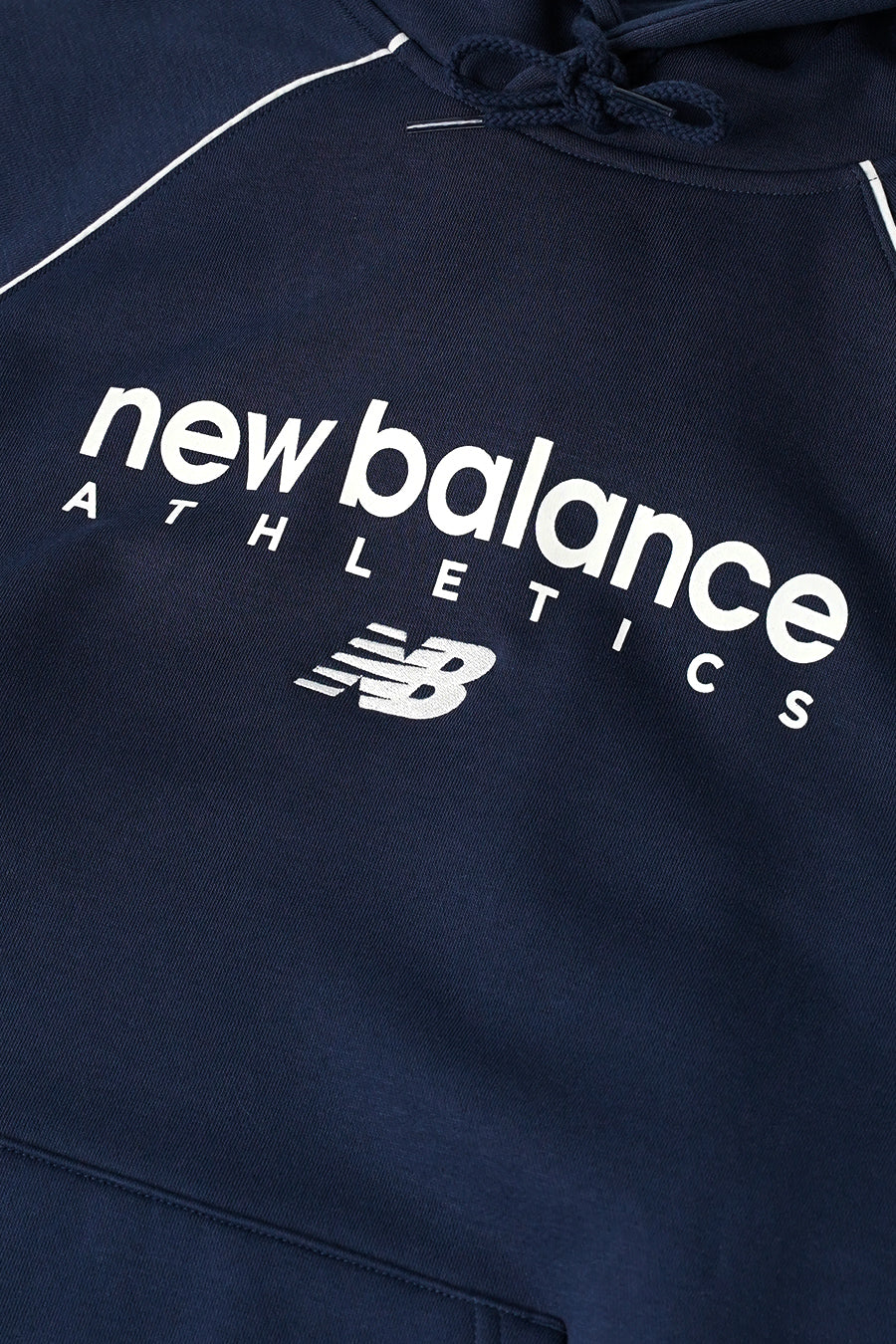 NEW BALANCE - NAVY TRACKSIDE FLEECE HOODIE - LE LABO STORE