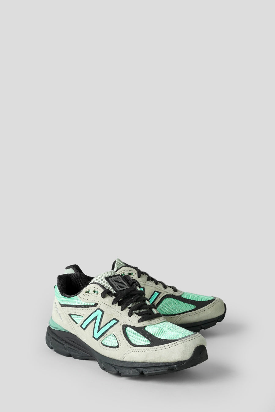 NEW BALANCE - SILVER MOSS, BRIGHT MINT AND BLACK CEMENT 990V4 MADE IN USA SNEAKERS - LE LABO STORE