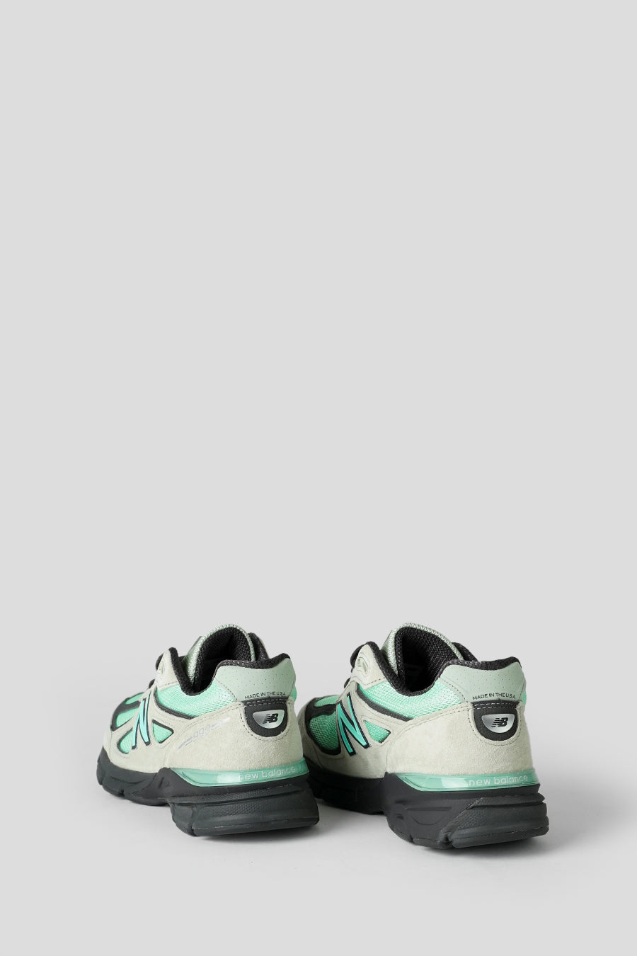 NEW BALANCE - SILVER MOSS, BRIGHT MINT AND BLACK CEMENT 990V4 MADE IN USA SNEAKERS - LE LABO STORE