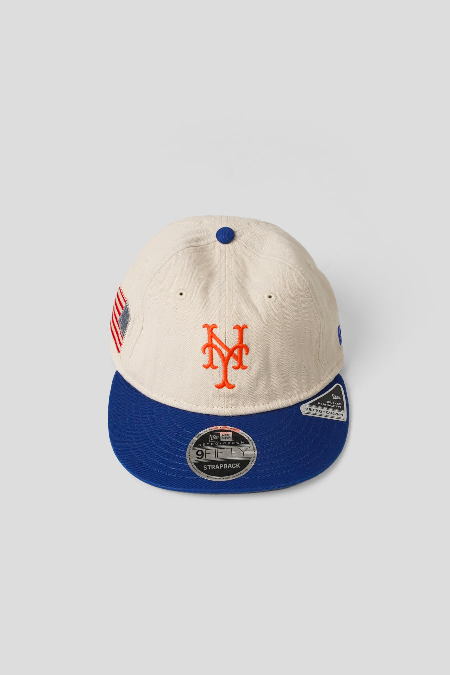 NEW ERA - CASQUETTE 9FIFTY NEW YORK METS MLB AMERICANA HERRINGBONE BLANCHE ET BLEU - LE LABO STORE