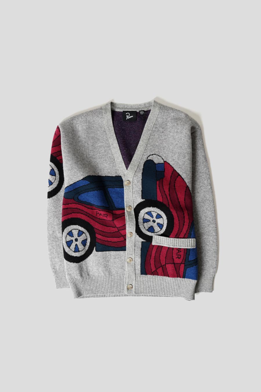 BY PARRA - NO PARKING GREY KNITTED CARDIGAN - LE LABO STORE