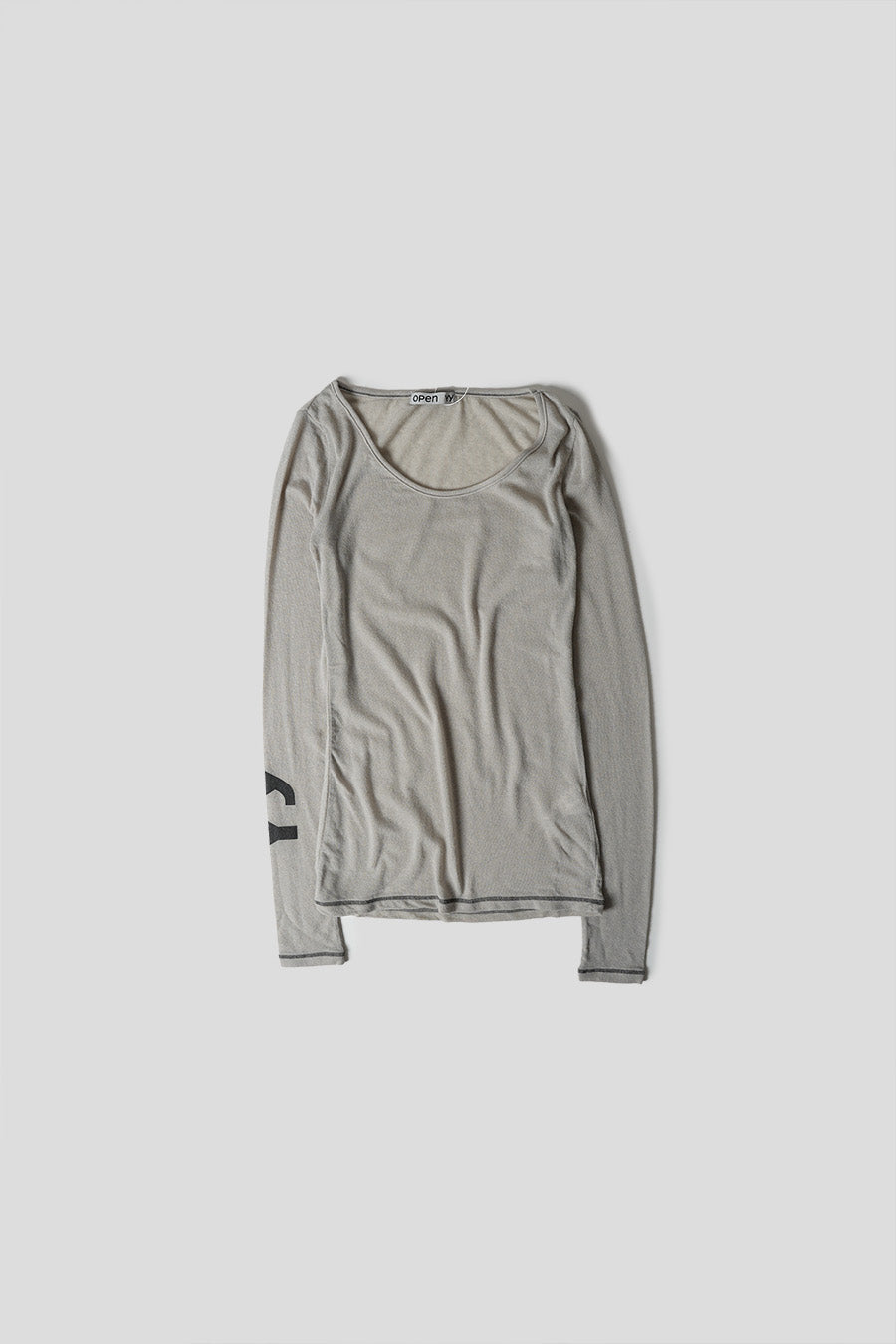 Open YY - LONG-SLEEVED ROUND-NECK T-SHIRT YY BEIGE - LE LABO STORE