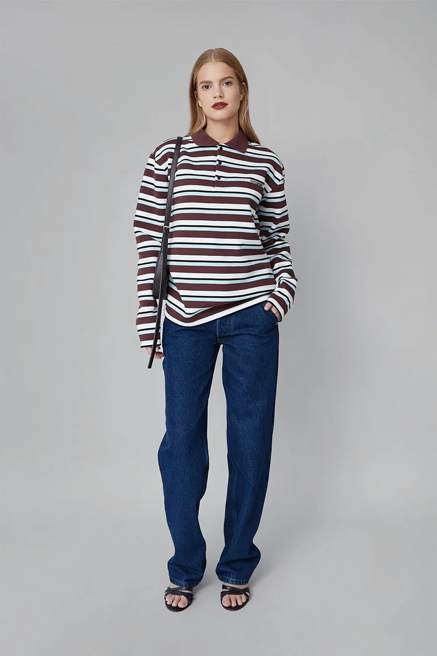 OpéraSPORT - BROWN, WHITE AND BLUE ROLAND LS POLO - LE LABO STORE