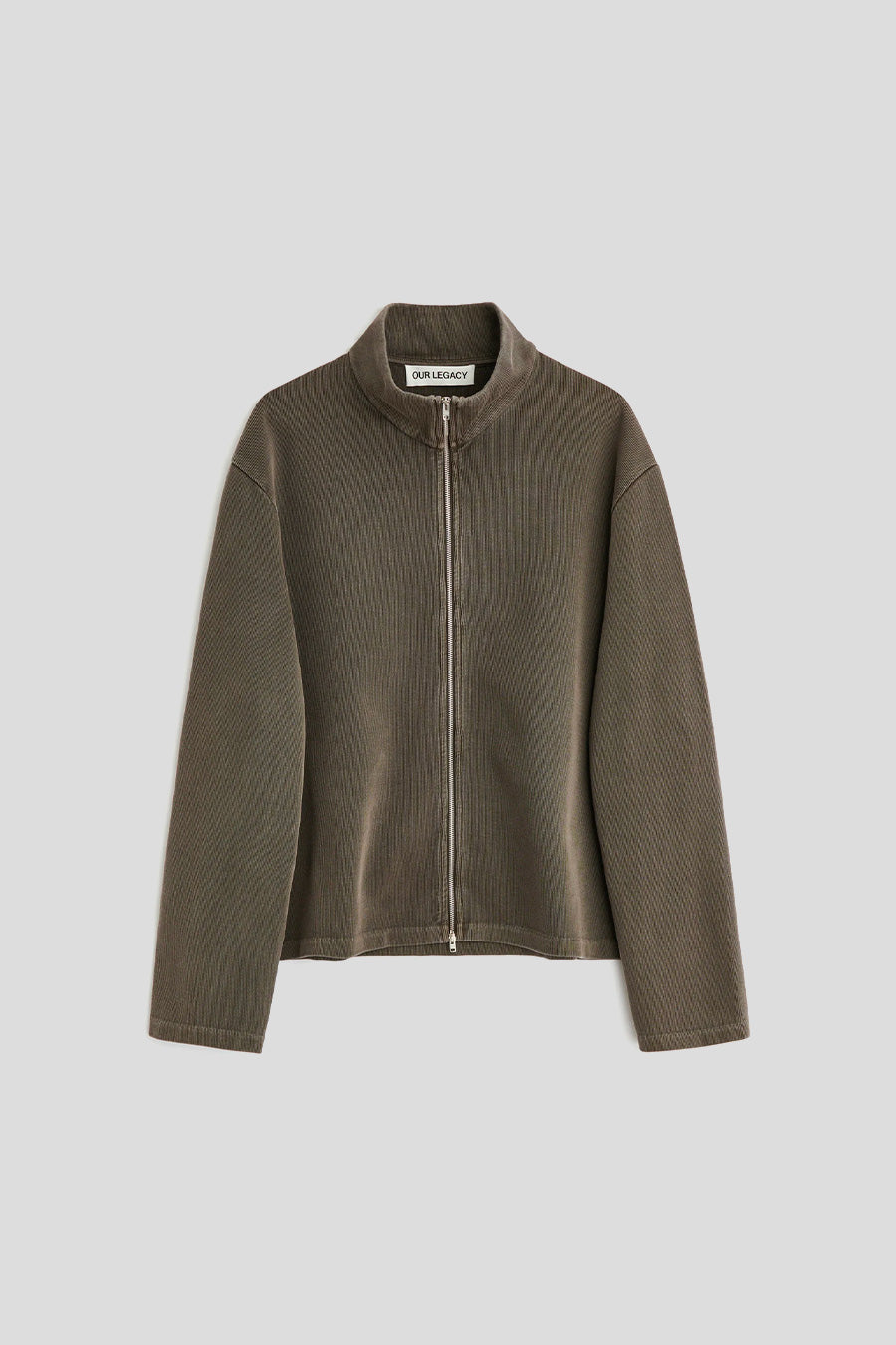 Our Legacy - CARDIGAN SHRUNKEN FULLZIP WORN GRAPHITE ATHLETIC RIB - LE LABO STORE