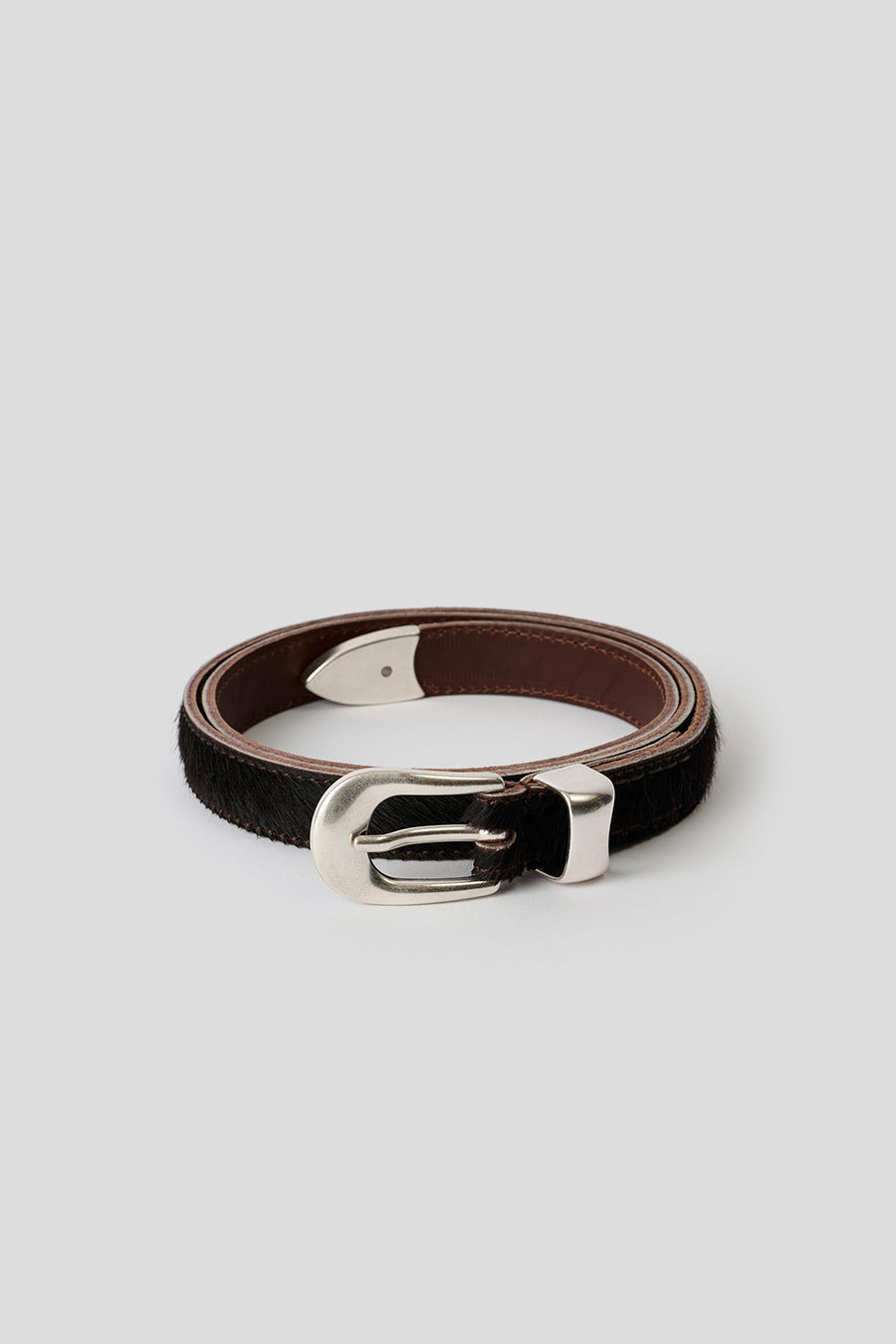 Our Legacy - CHOCOLATE HAIR ON HIDE 2CM BELT - LE LABO STORE