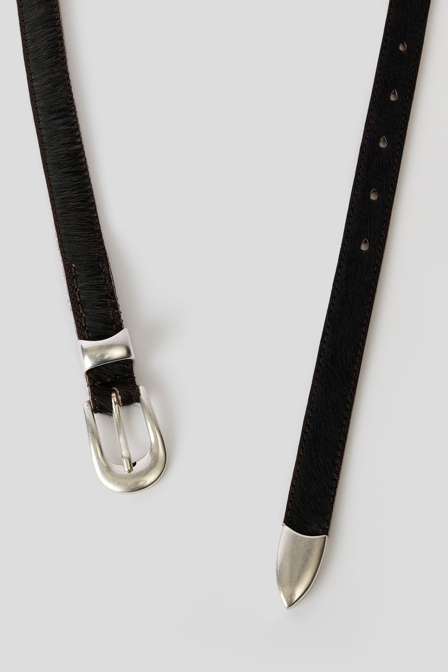 Our Legacy - CHOCOLATE HAIR ON HIDE 2CM BELT - LE LABO STORE