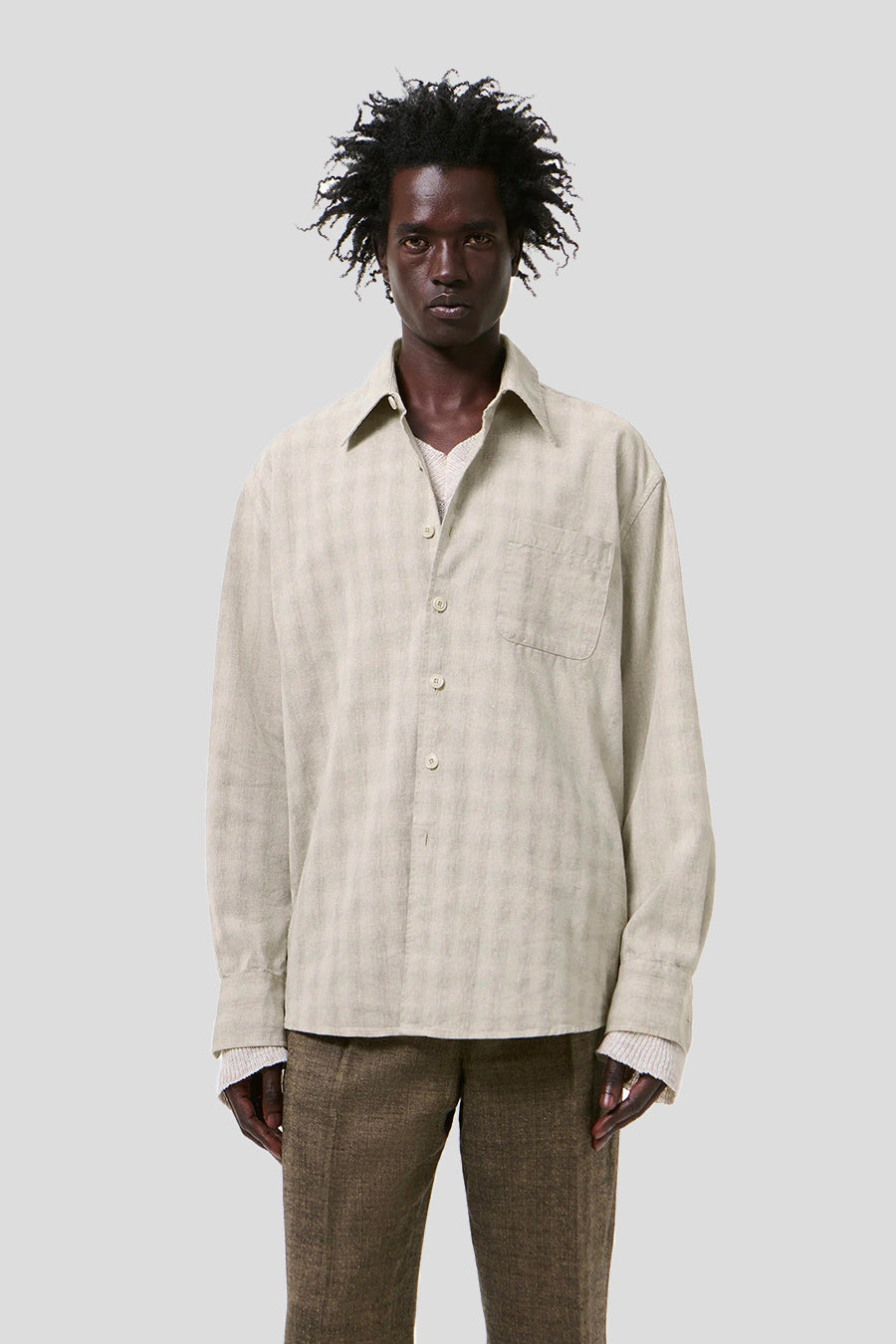 Our Legacy - CHEMISE ABOVE SAGE TRAIL CHECK DRYLINE WEAVE - LE LABO STORE