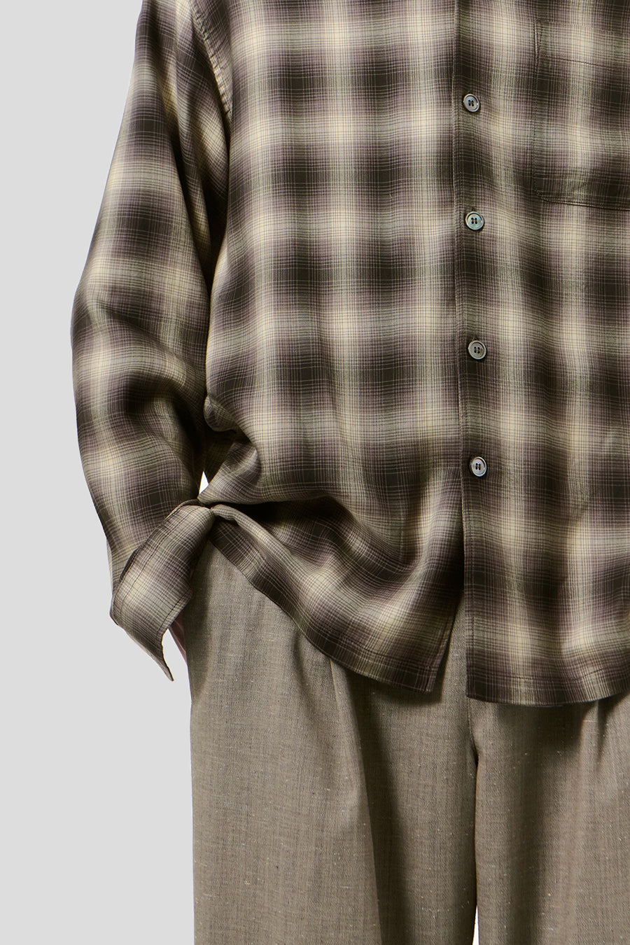 Our Legacy - CHEMISE EVERY TAOS CHECK SALOON TENCEL MARRON ET BEIGE - LE LABO STORE