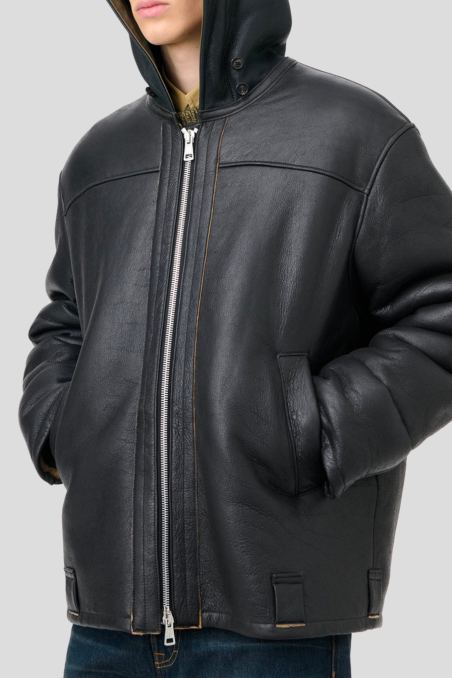 Our Legacy - VESTE EN CUIR BLIZZARD NOIRE - LE LABO STORE