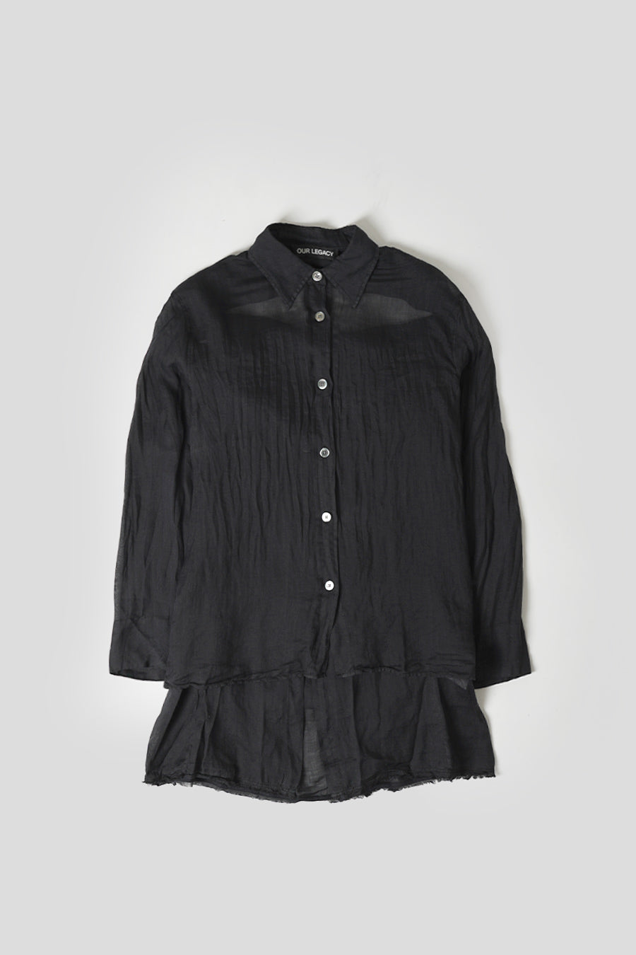 Our Legacy - BLACK GAUZE RAMIE BACKLESS LINER SHIRT - LE LABO STORE