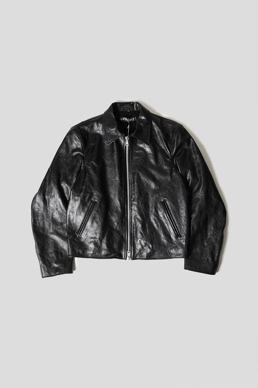 Top Mini Jacket Our Legacy - Mini Jacket Top Dyed Black Leather MINI JACKET TOP DYED ...
