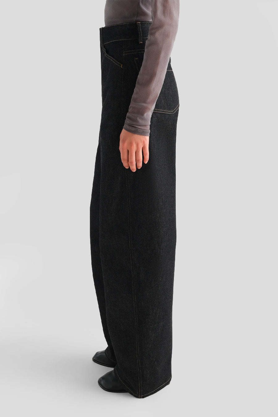 LEMAIRE - SLATE HIGH WAISTED CURVED PANTS - LE LABO STORE