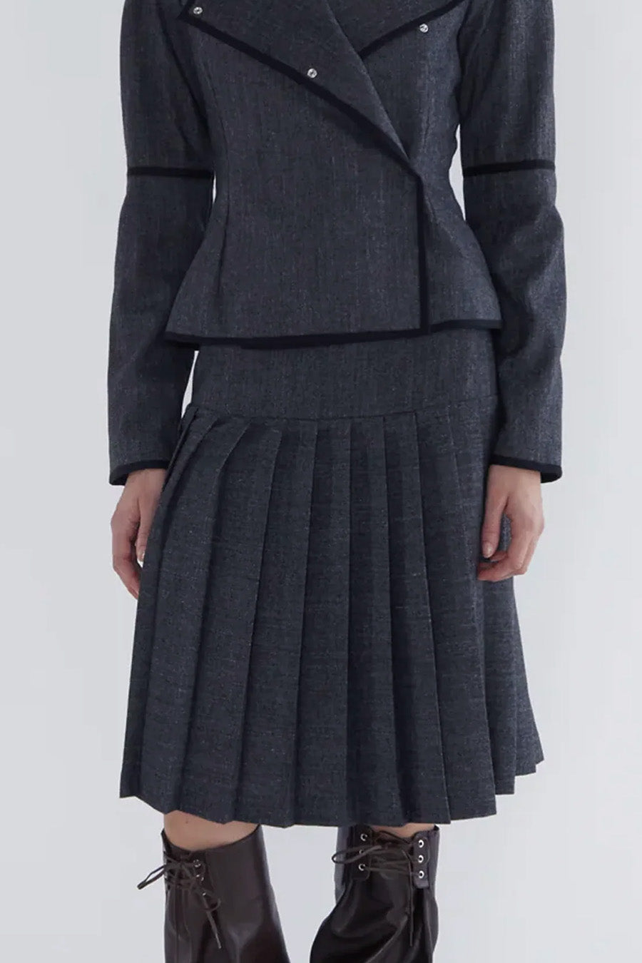 PALOMA WOOL - JUPE PLUGIN GRIS FONCÉ - LE LABO STORE