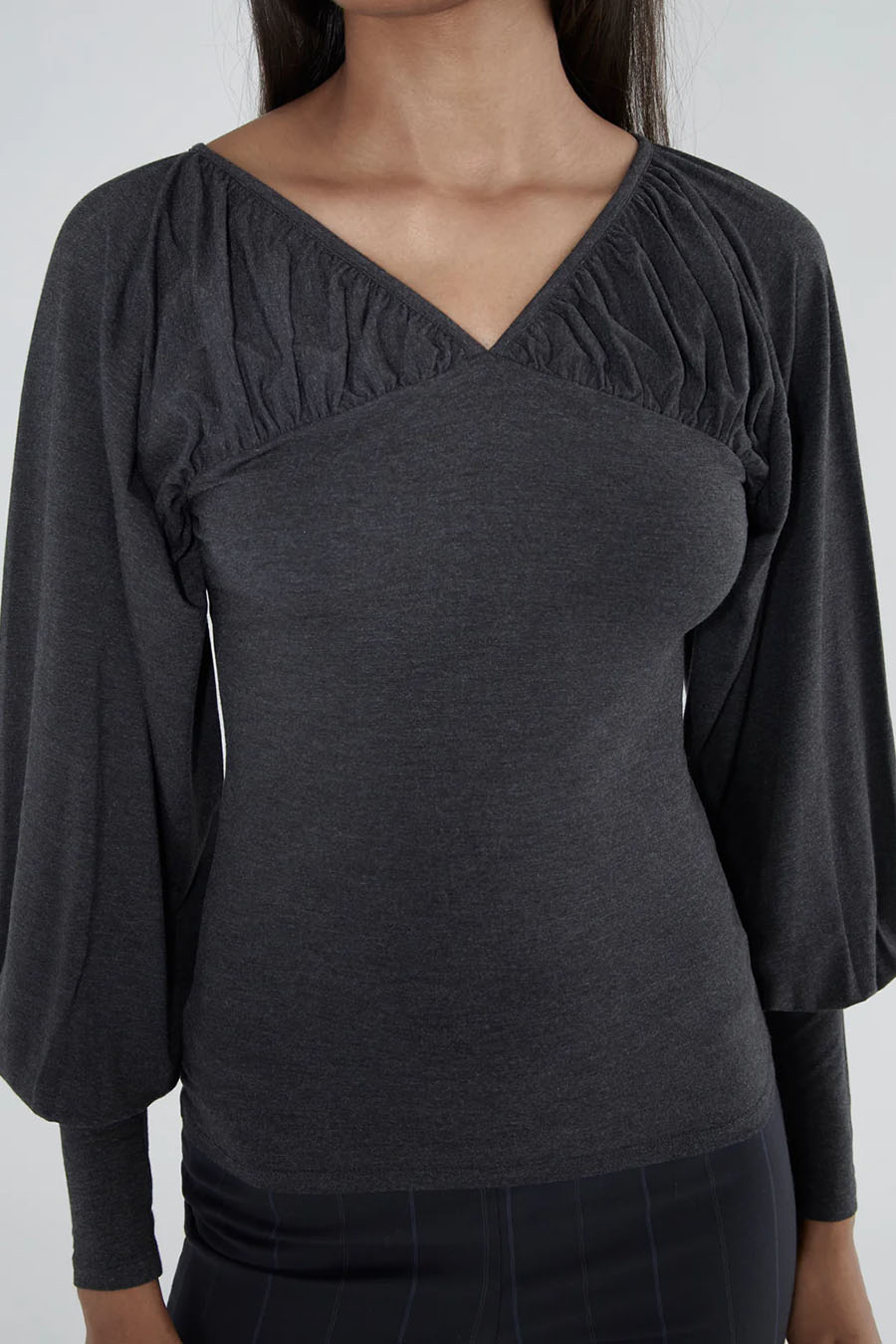 PALOMA WOOL - T-SHIRT MANCHES LONGUES TAPIOCA GRIS FONCÉ - LE LABO STORE