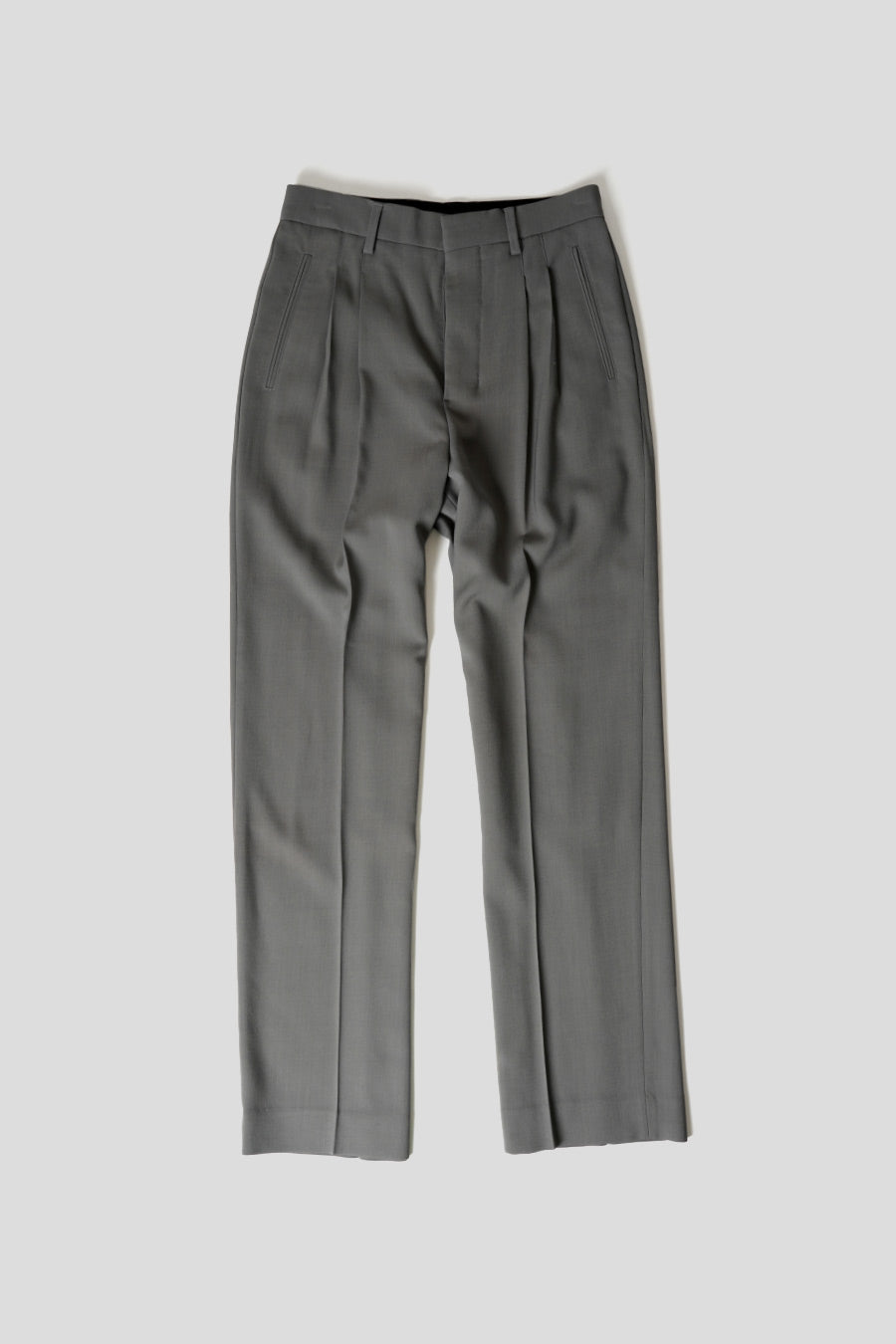 AMI PARIS - MINERAL GREY STRAIGHT FIT TROUSERS - LE LABO STORE