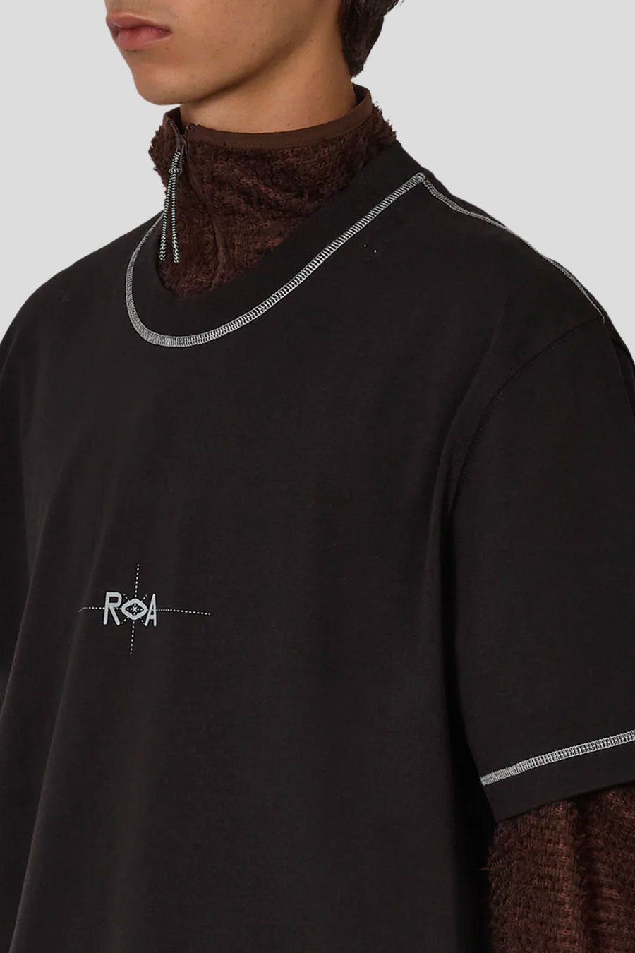 ROA HIKING - BLACK INFO STITCH ORGANIC T-SHIRT - LE LABO STORE