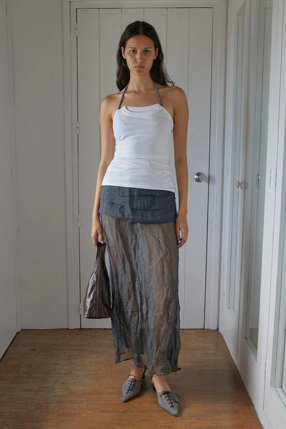 PALOMA WOOL - JUPE LONGUE MAE GRIS FONCÉ - LE LABO STORE