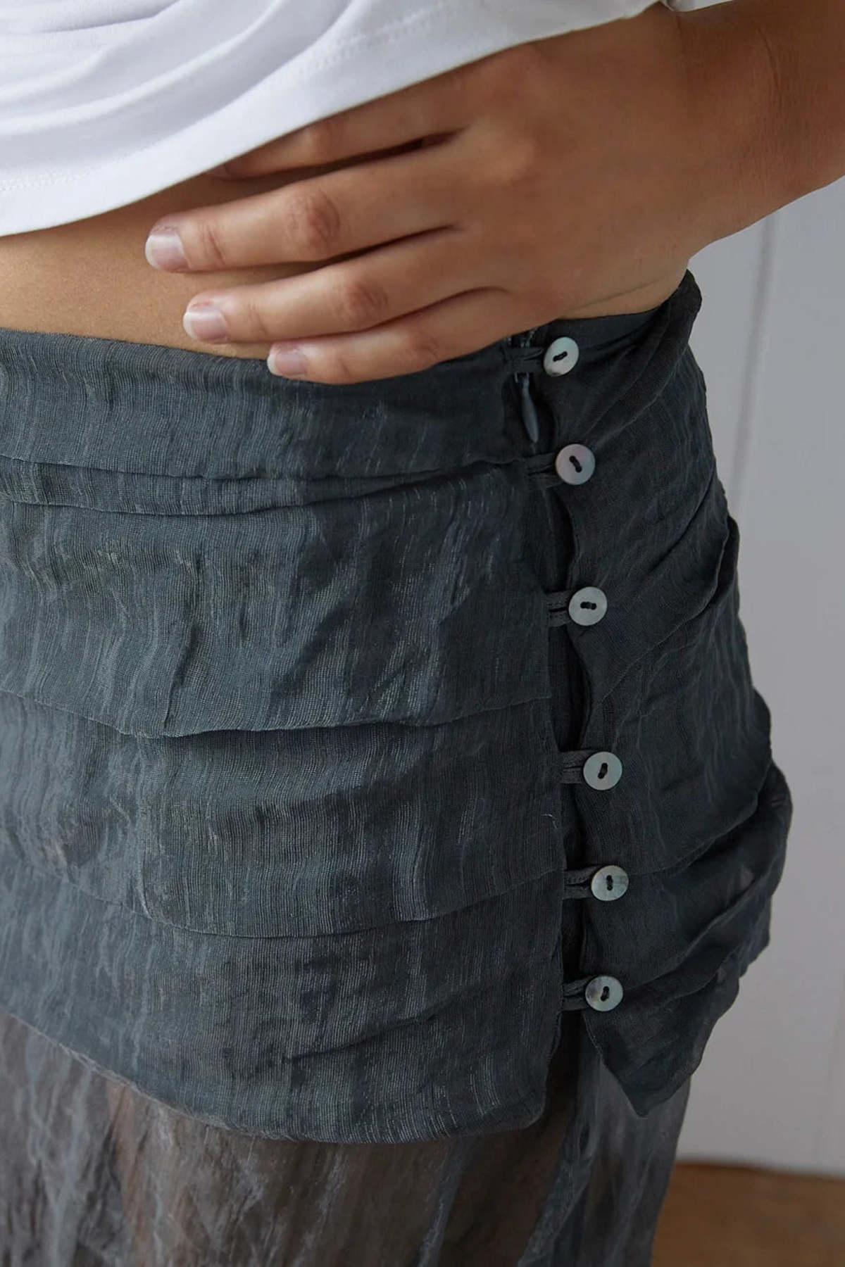 PALOMA WOOL - JUPE LONGUE MAE GRIS FONCÉ - LE LABO STORE