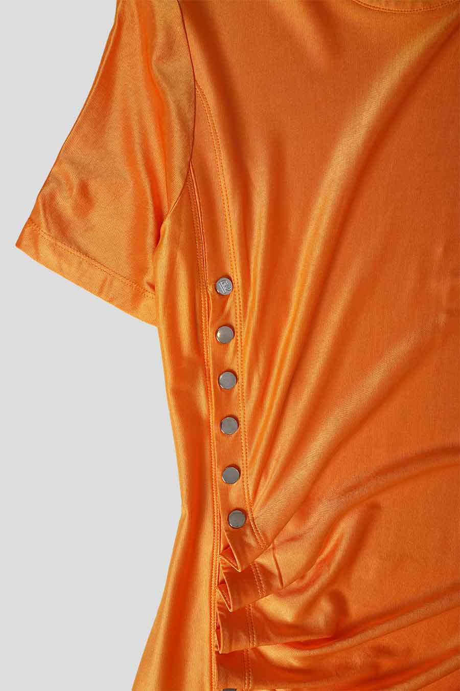 Rabanne stud-detailed short-sleeve minidress - Orange