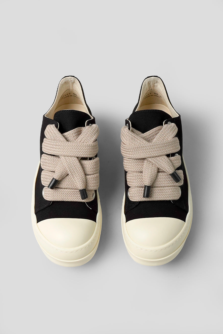 RICK OWENS DRKSHDW - BLACK AND MILK JUMBOLACE LOW SNEAKERS  - LE LABO STORE