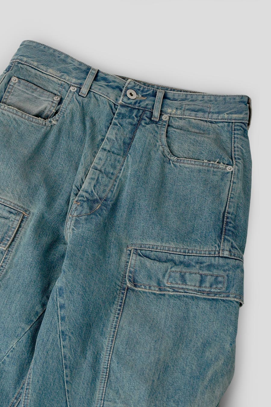 RICK OWENS DRKSHDW - PANTALON CARGO DOUBLE WASHED INDIGO - LE LABO STORE