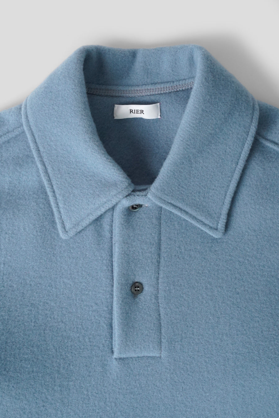 RIER - POLAIRE NATURAL FLEECE POLO BLEU CLAIR - LE LABO STORE