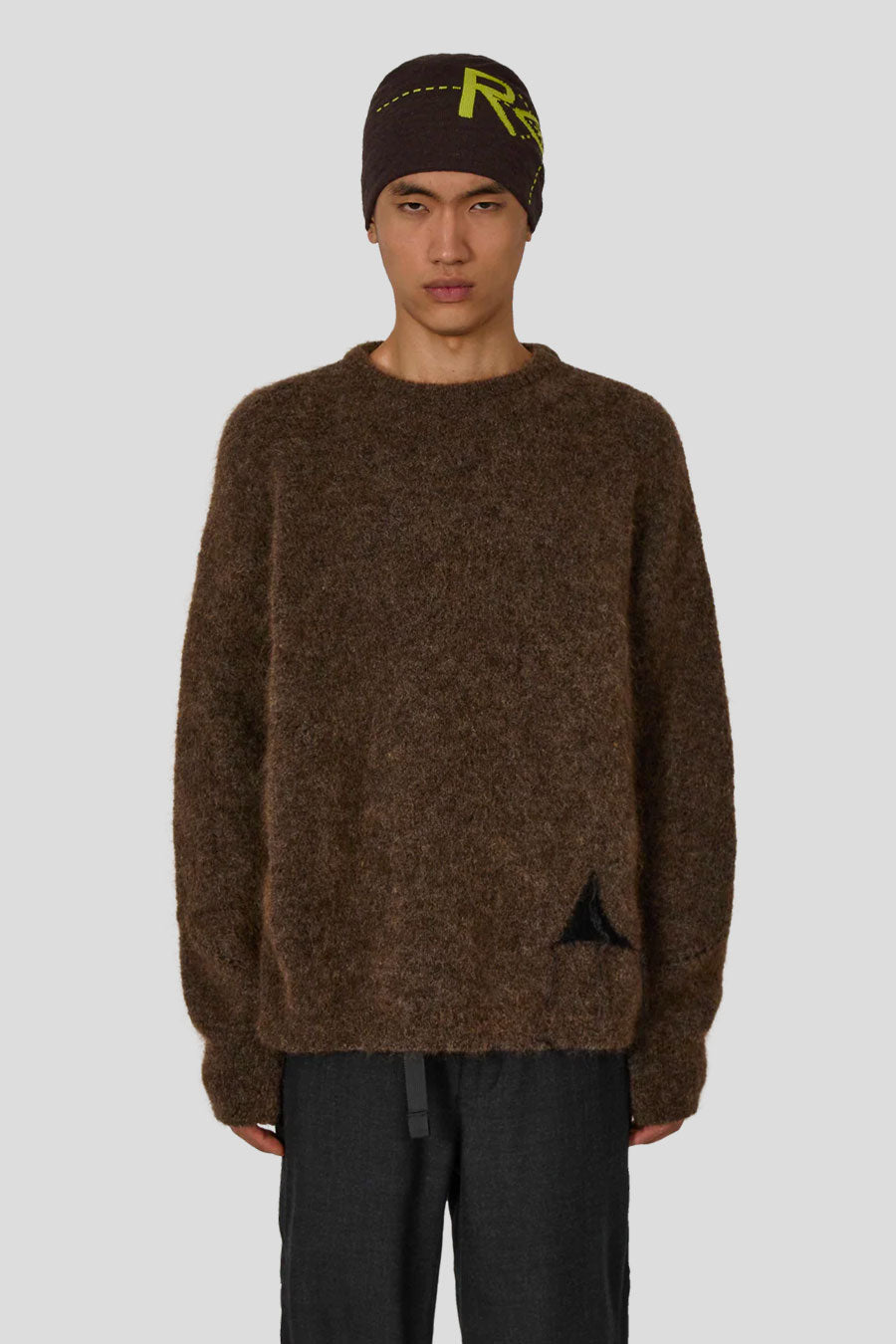 ROA HIKING - BROWN DROPSTITCH MOHAIR KNIT CREWNECK - LE LABO STORE