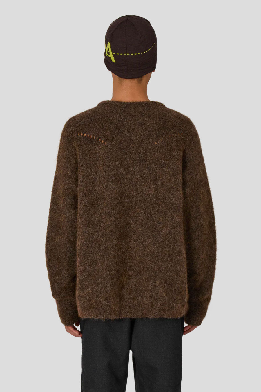 ROA HIKING - BROWN DROPSTITCH MOHAIR KNIT CREWNECK - LE LABO STORE
