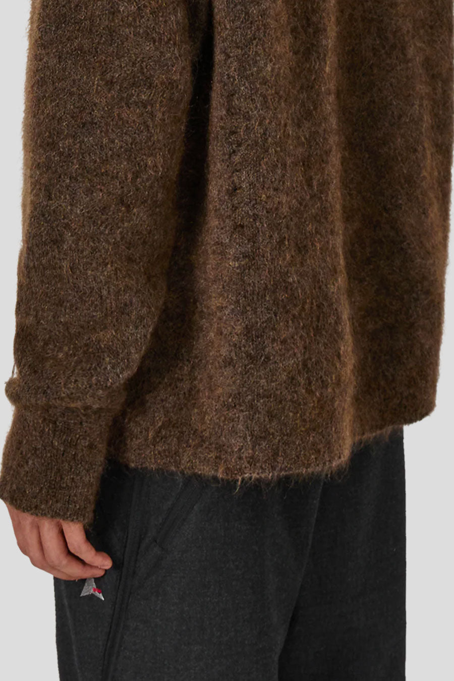 ROA HIKING - BROWN DROPSTITCH MOHAIR KNIT CREWNECK - LE LABO STORE