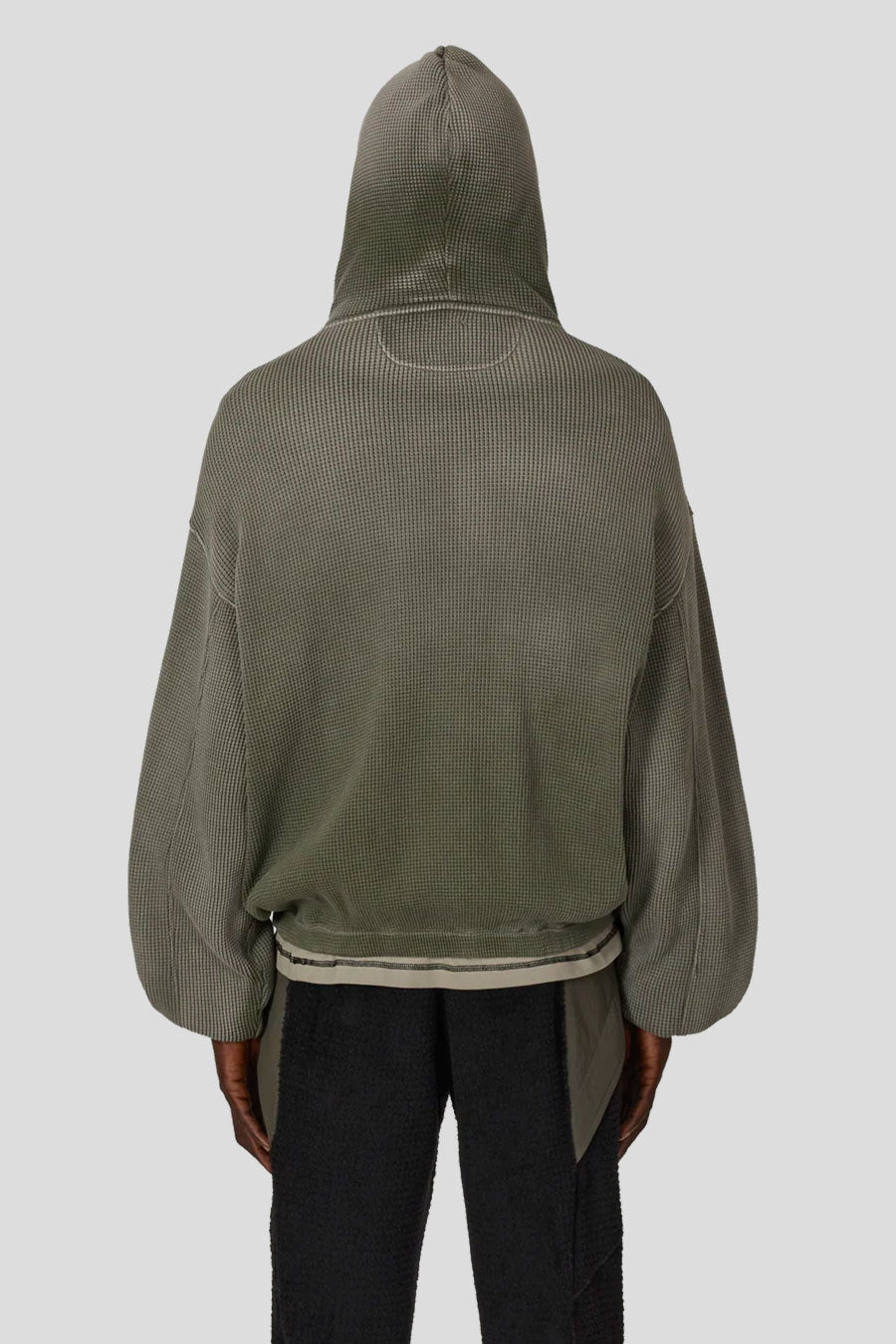 ROA HIKING - SWEAT À CAPUCHE ZIPPÉ GAUFRÉ BEE SUN OLIVE - LE LABO STORE