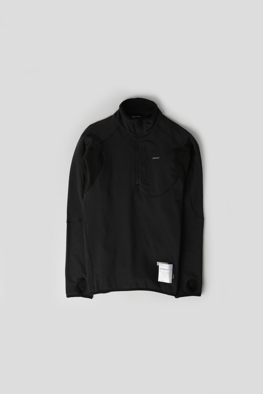 SATISFY - BLACK GHOSTFLEECE HALF-ZIP SWEATS - LE LABO STORE