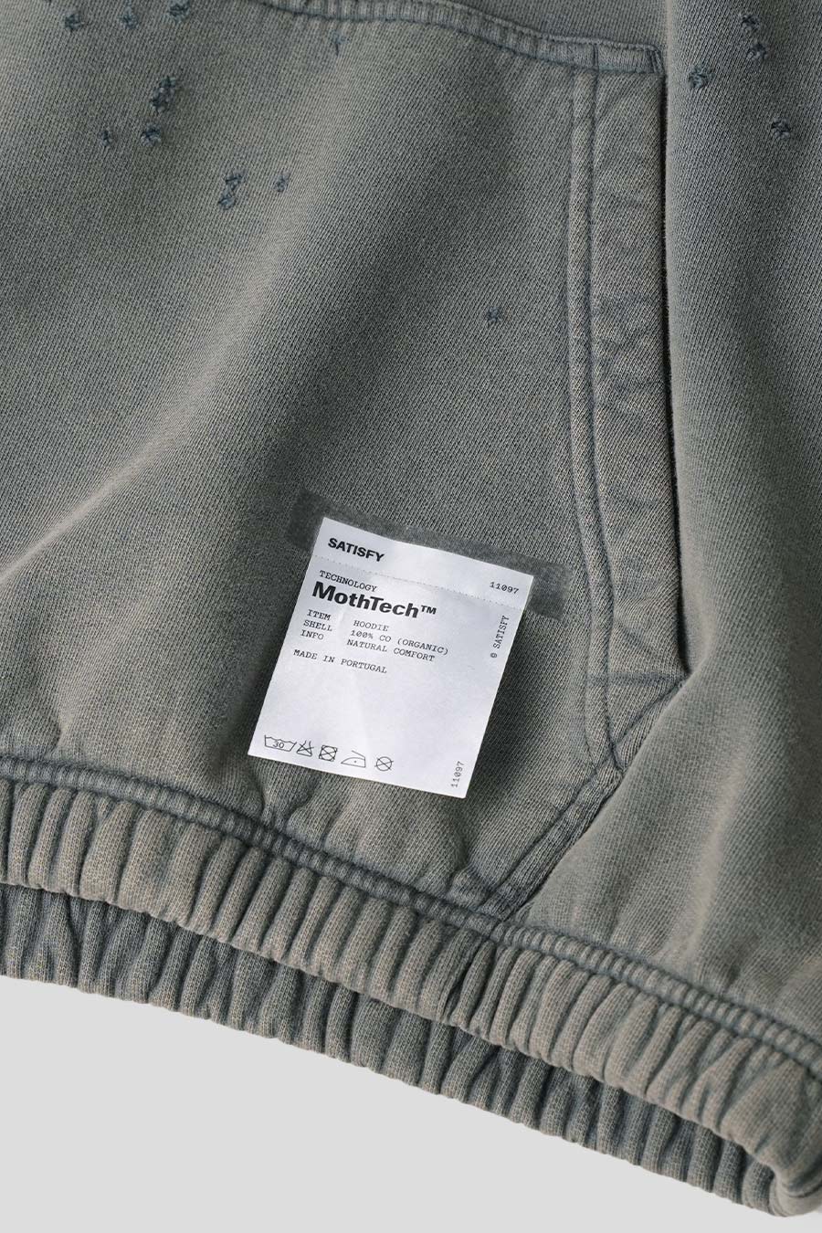 SATISFY - FADED BLACK MOTHTECH HOODIE - LE LABO STORE