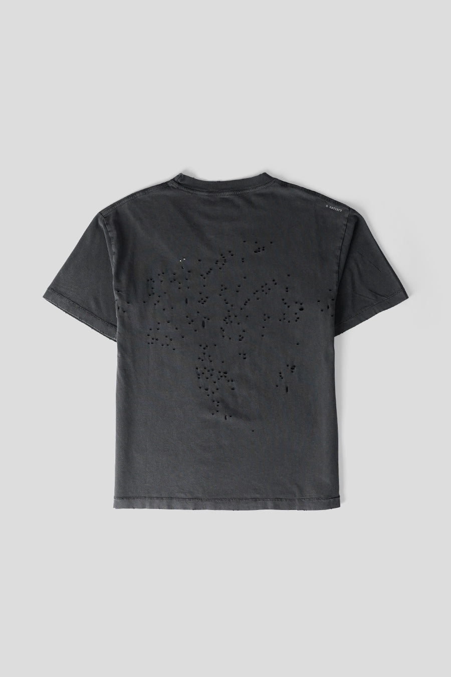 SATISFY - T-SHIRT MOTHTECH WAVE LOGO NOIR DÉLAVÉ - LE LABO STORE