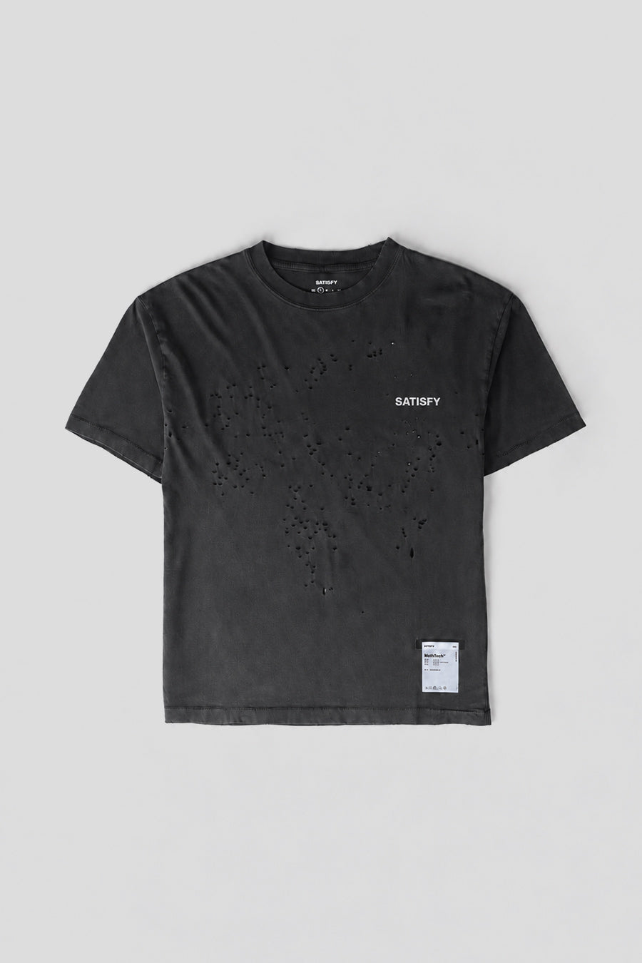 SATISFY - T-SHIRT MOTHTECH LOGO NOIR DÉLAVÉ - LE LABO STORE