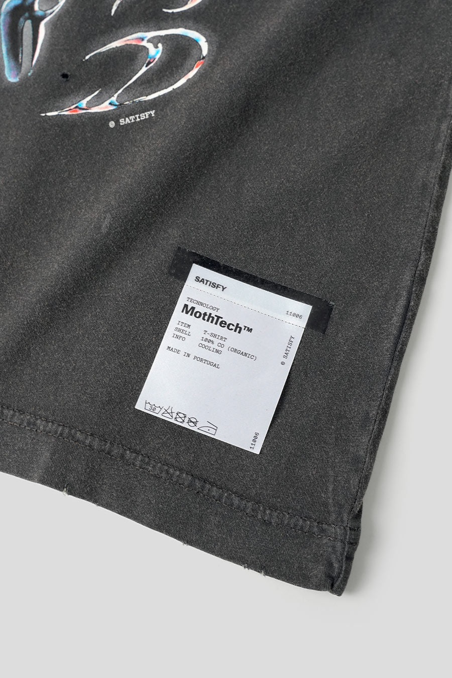 SATISFY - WASHED BLACK MOTHTECH T-SHIRT - LE LABO STORE