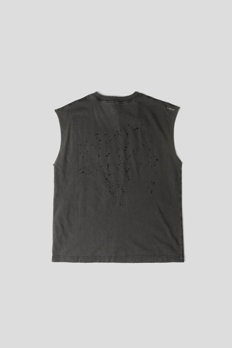SATISFY - WASHED BLACK MOTHTECH MUSCLE SLEEVELESS T-SHIRT - LE LABO STORE