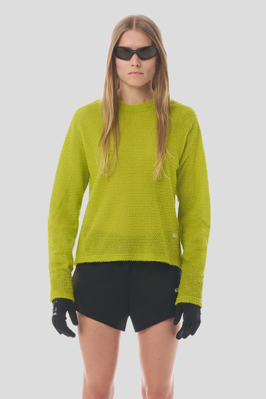 SATISFY - T-SHIRT À MANCHES LONGUES FUZZFLEECE AD VERT - LE LABO STORE