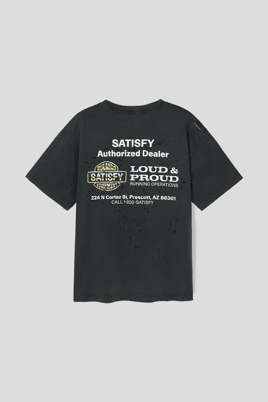 SATISFY - T-SHIRT MOTHTECH NOIR DÉLAVÉ - LE LABO STORE